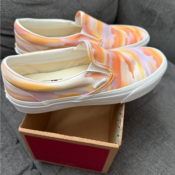 Vans Classic Slip On Festival Dream Canvas Multi Shoes Pink Orange Womens 8.5 - Picture 2 of 7